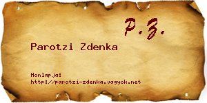 Parotzi Zdenka névjegykártya